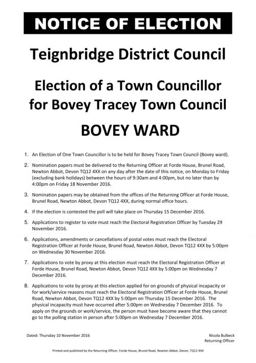 District and Town Council - Notice of Election image 1