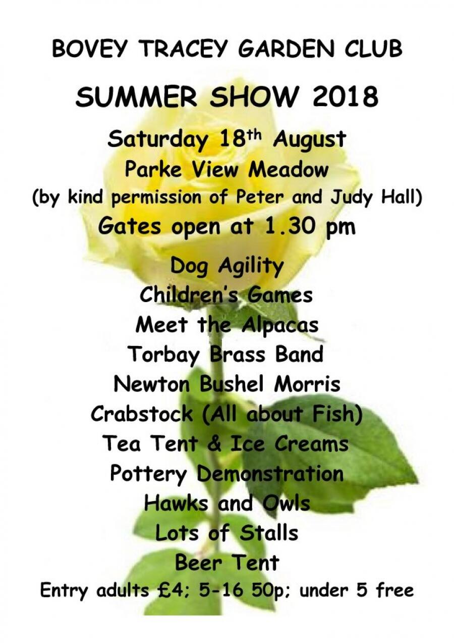 Bovey Tracey Garden Club - SUMMER SHOW image 1