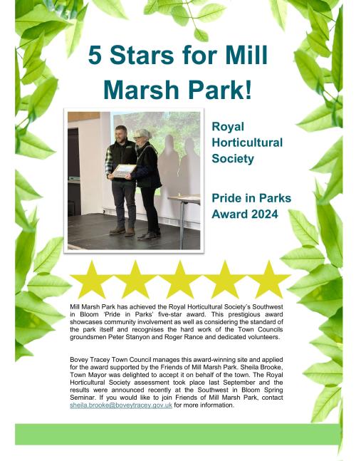5 Stars - Pride in Parks Award for Mill Marsh Park image 1