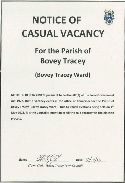 Notice of Casual Vacancy image 1